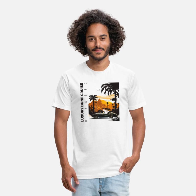 Classic sports car on mountains with palm