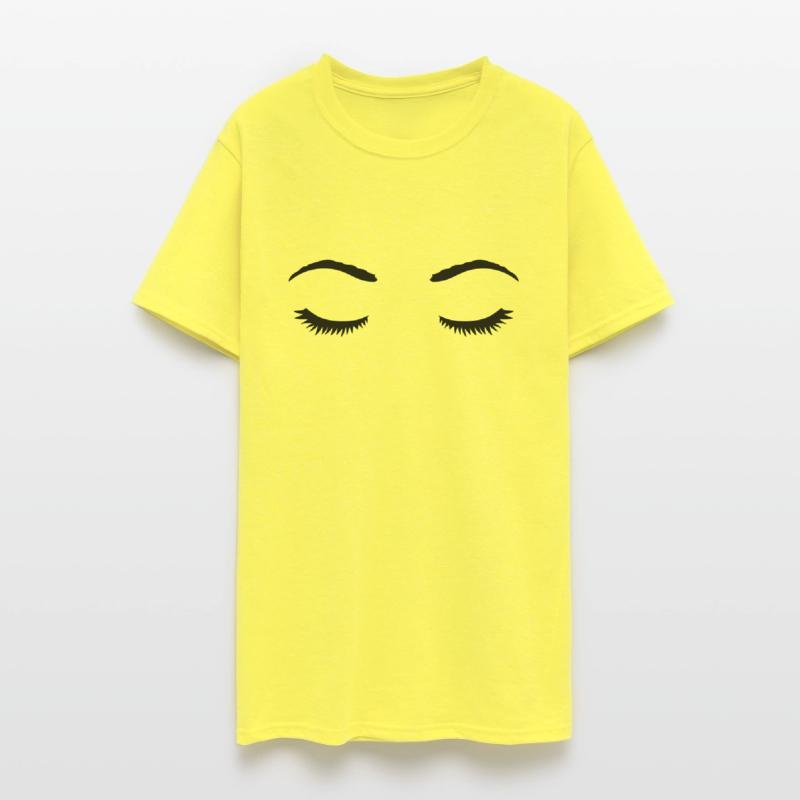 Closed eyes female face