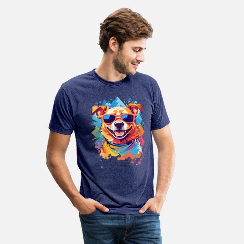 COLORFUL: Graphic vector of a cute happy dog