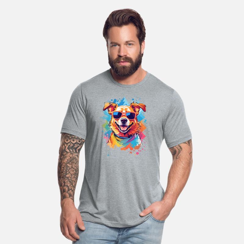 COLORFUL: Graphic vector of a cute happy dog