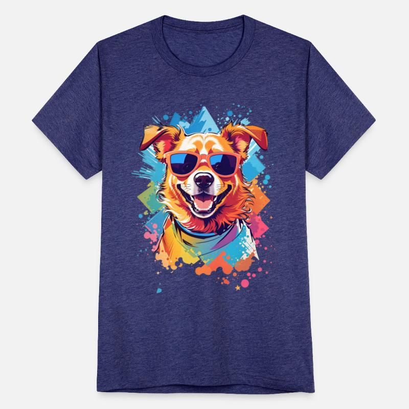 COLORFUL: Graphic vector of a cute happy dog