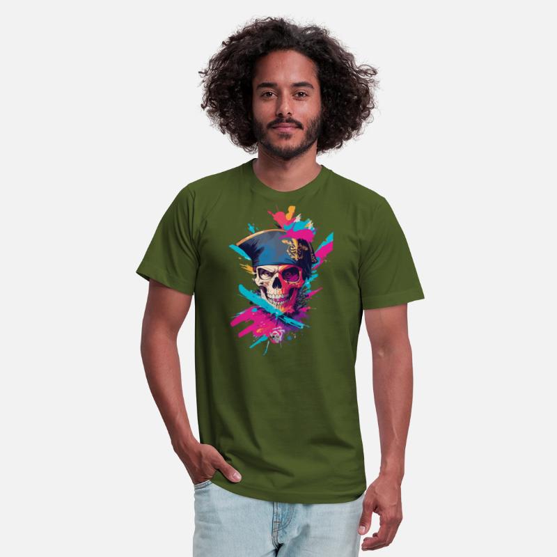 Colorful Pirate Skull Premium T shirt