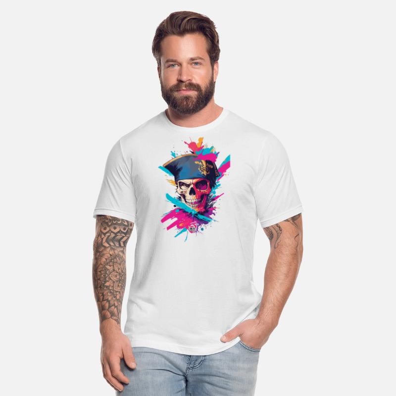 Colorful Pirate Skull Premium T shirt