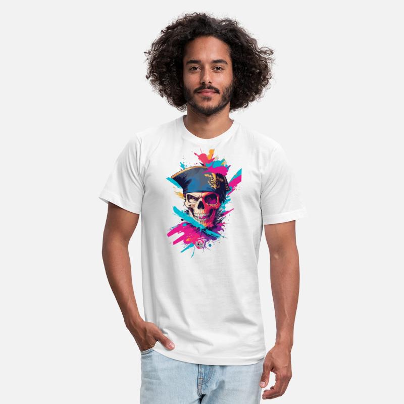 Colorful Pirate Skull Premium T shirt