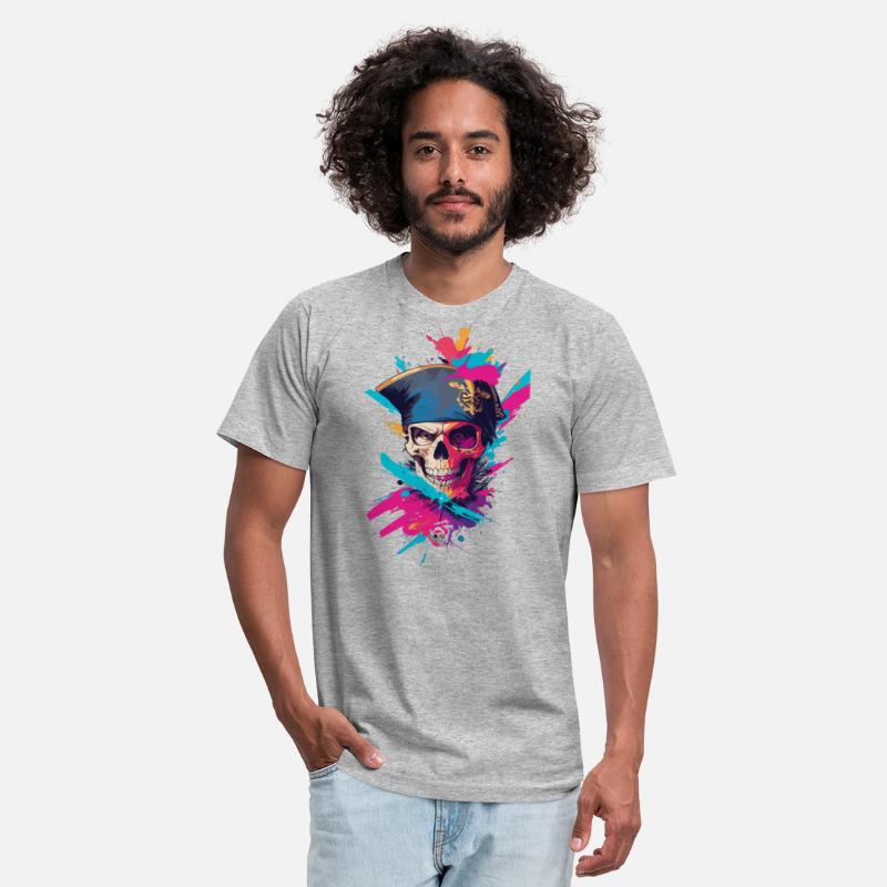 Colorful Pirate Skull Premium T shirt