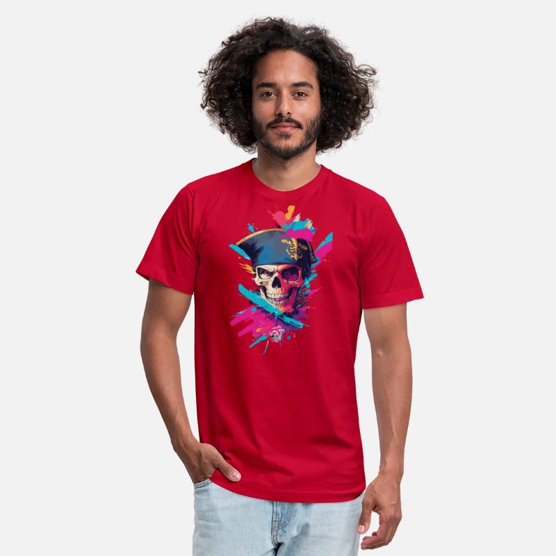 Colorful Pirate Skull Premium T shirt