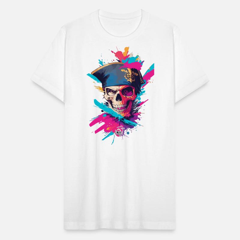 Colorful Pirate Skull Premium T shirt