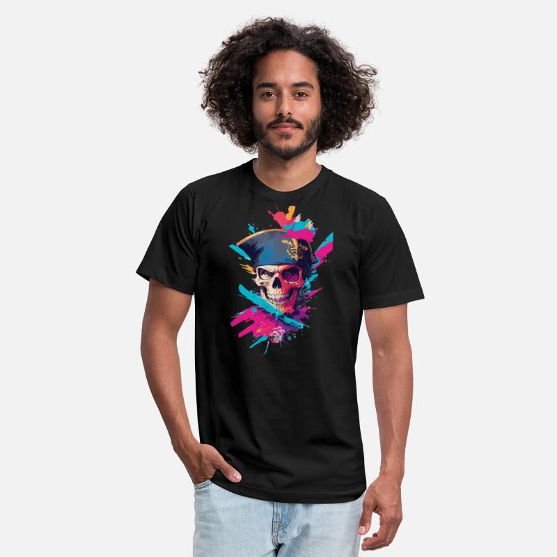 Colorful Pirate Skull Premium T shirt
