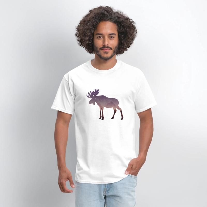 Coniferous Forest Inside Moose Silhouette