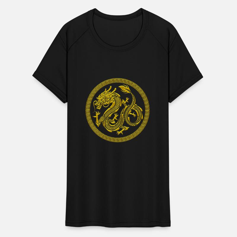 Cool Chinese Gold Dragon T Shirt