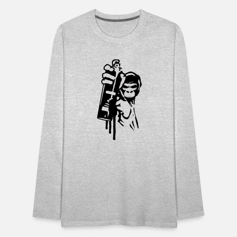 cool street art gorilla sprayer in graffiti style