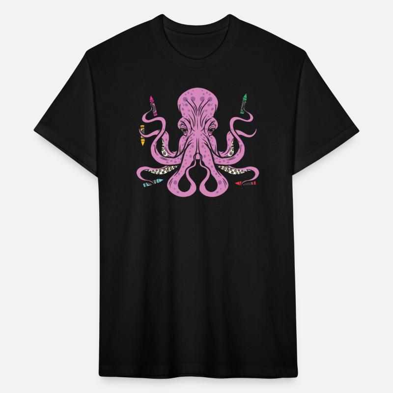 Crayon Coloring Artistic Drawing Color Octopus