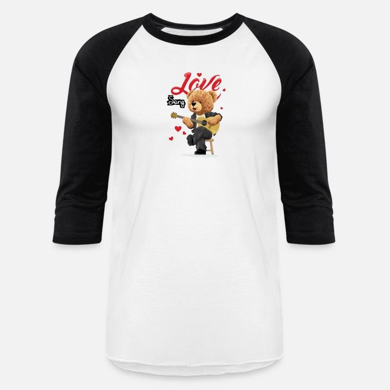 Cute Bear Love Guitar Illustration