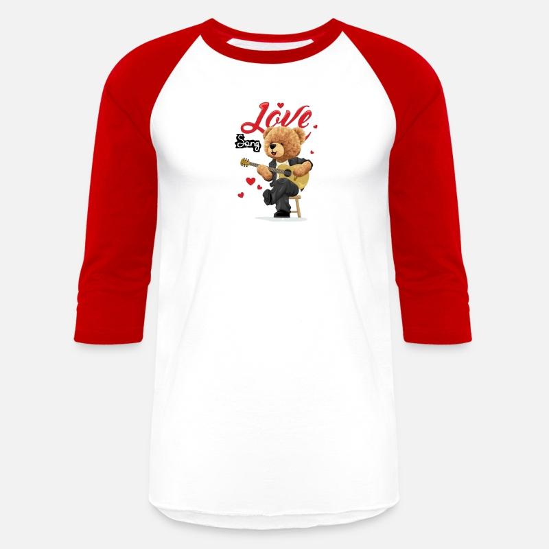 Cute Bear Love Guitar Illustration