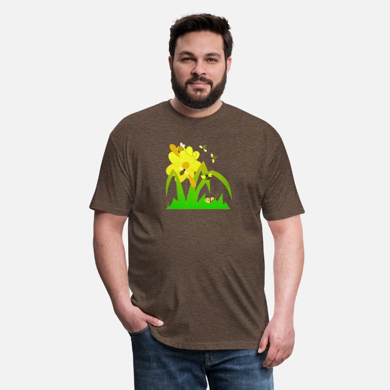 Cute bees and yellow flower.Yellow green beauty.