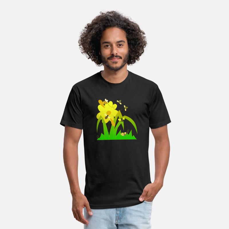 Cute bees and yellow flower.Yellow green beauty.