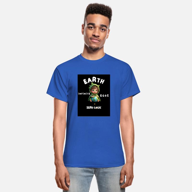 Cute Boy Holding Earth – Ego vs Logic Quote