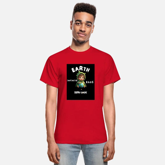 Cute Boy Holding Earth – Ego vs Logic Quote