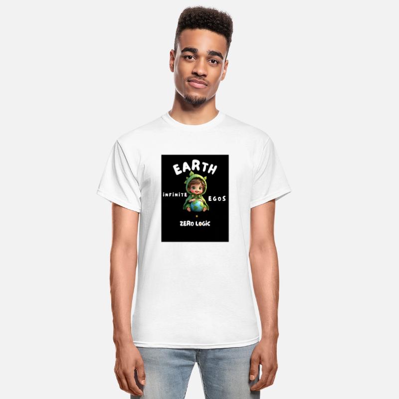 Cute Boy Holding Earth – Ego vs Logic Quote