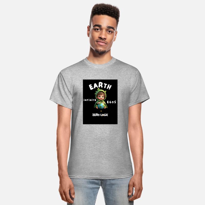 Cute Boy Holding Earth – Ego vs Logic Quote