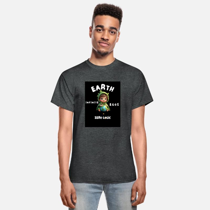 Cute Boy Holding Earth – Ego vs Logic Quote