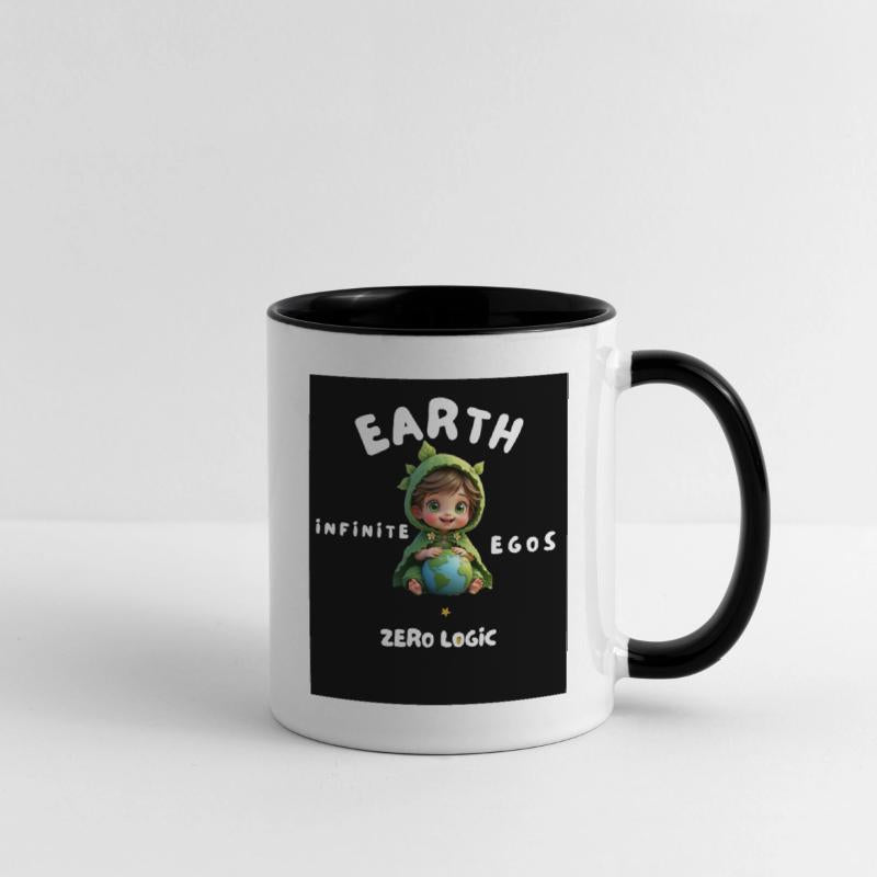 Cute Boy Holding Earth – Ego vs Logic Quote