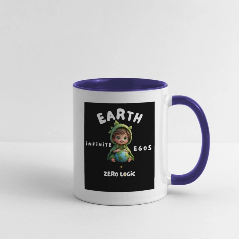 Cute Boy Holding Earth – Ego vs Logic Quote