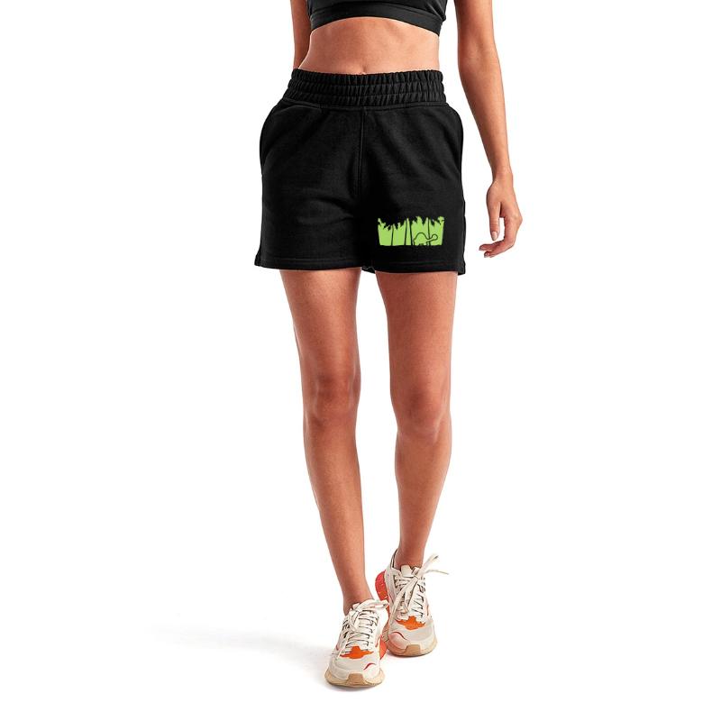 Cute Turtle Walking Palm Trees Silhouette Vacation