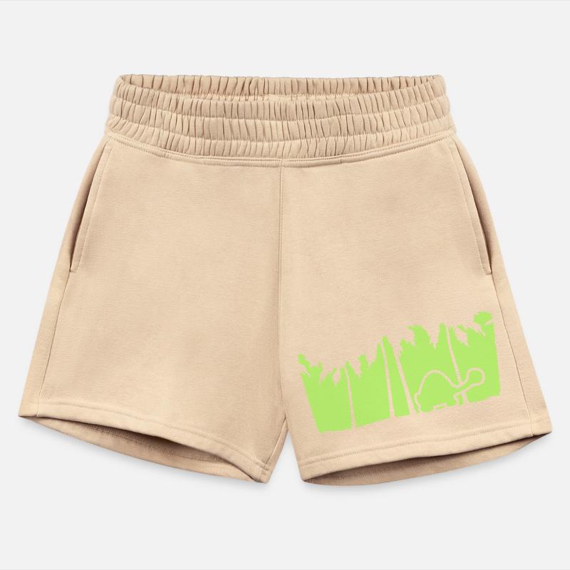 Cute Turtle Walking Palm Trees Silhouette Vacation