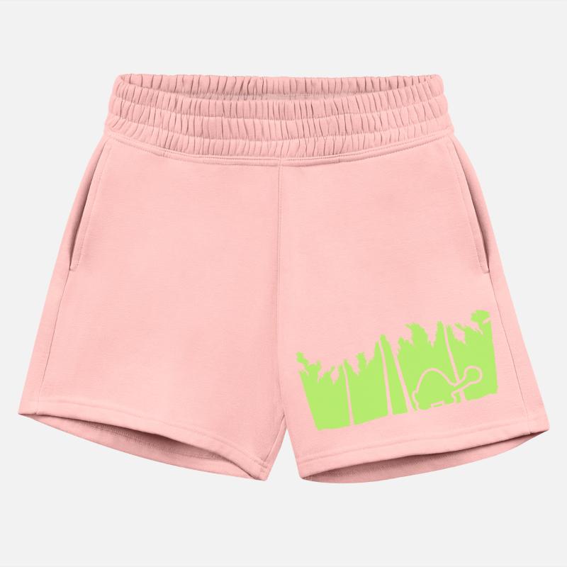 Cute Turtle Walking Palm Trees Silhouette Vacation