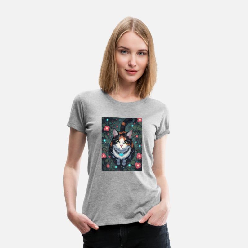 Cyber Cat Bloom | Floral Cybernetic Feline