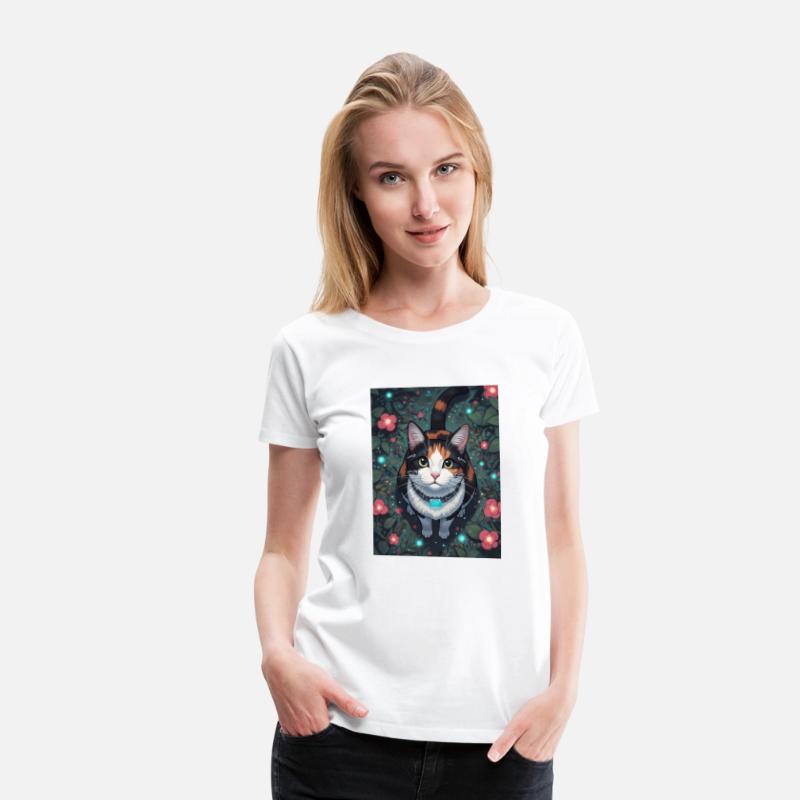 Cyber Cat Bloom | Floral Cybernetic Feline