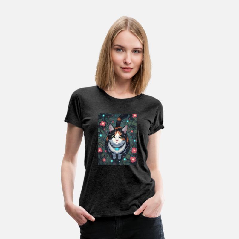 Cyber Cat Bloom | Floral Cybernetic Feline