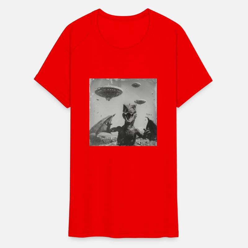 Dragon Selfie with UFO Weird 50s Photo 4