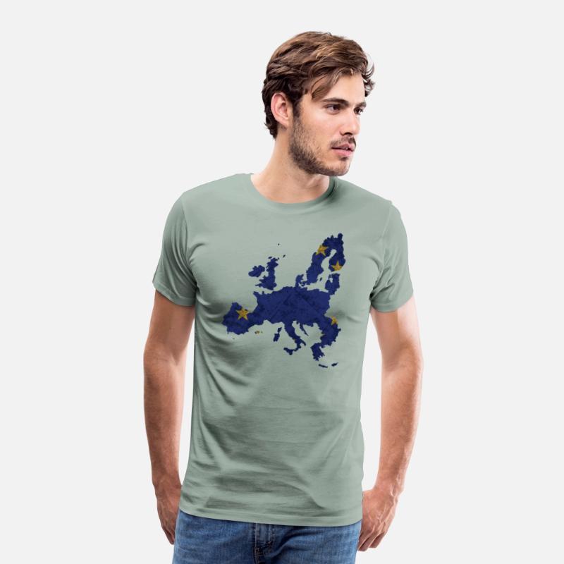 Europe - country border in national flag