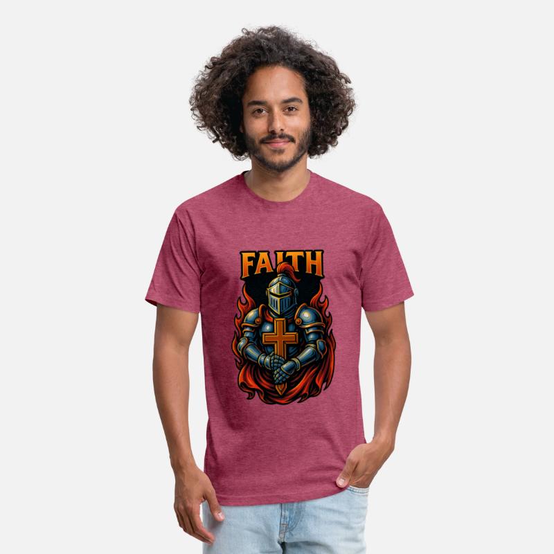 Faith and Strength T-Shirt Design – Armored Knight