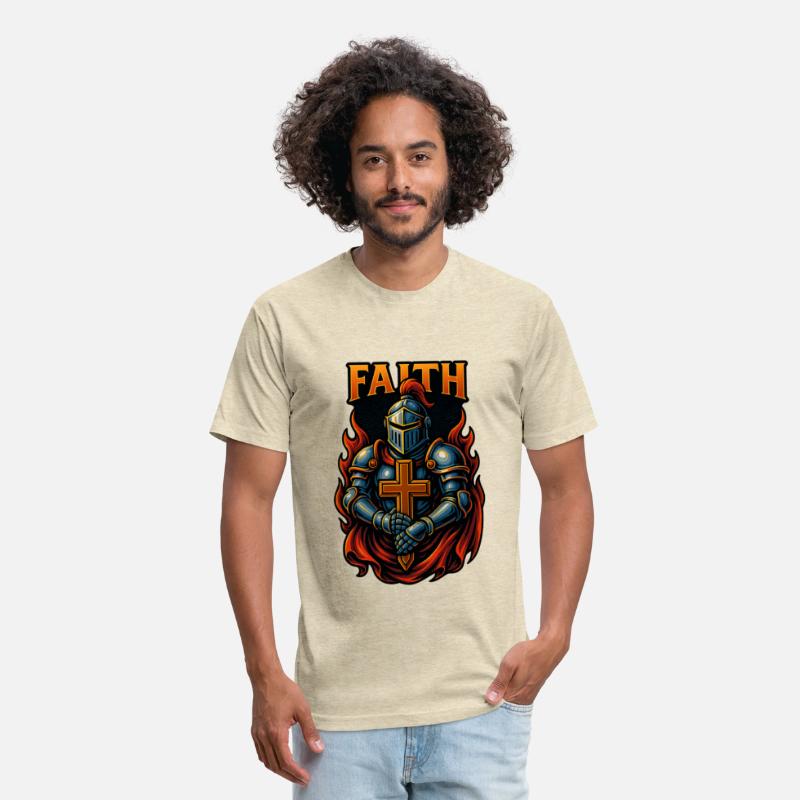 Faith and Strength T-Shirt Design – Armored Knight