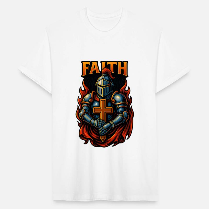 Faith and Strength T-Shirt Design – Armored Knight