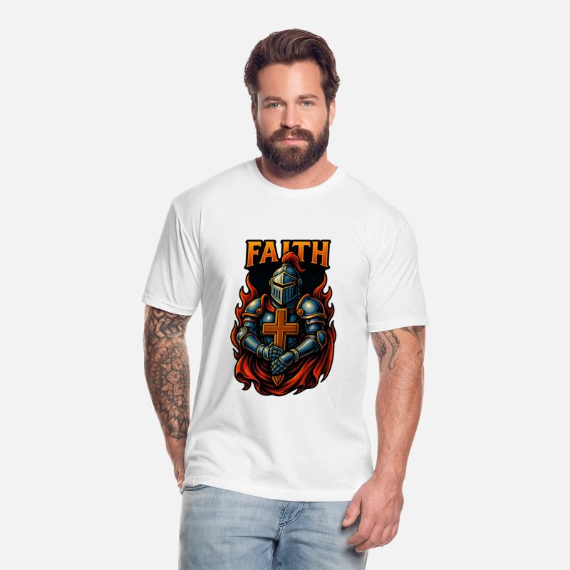 Faith and Strength T-Shirt Design – Armored Knight