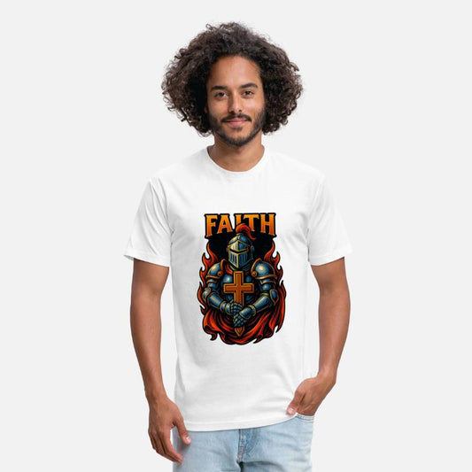 Faith and Strength T-Shirt Design – Armored Knight