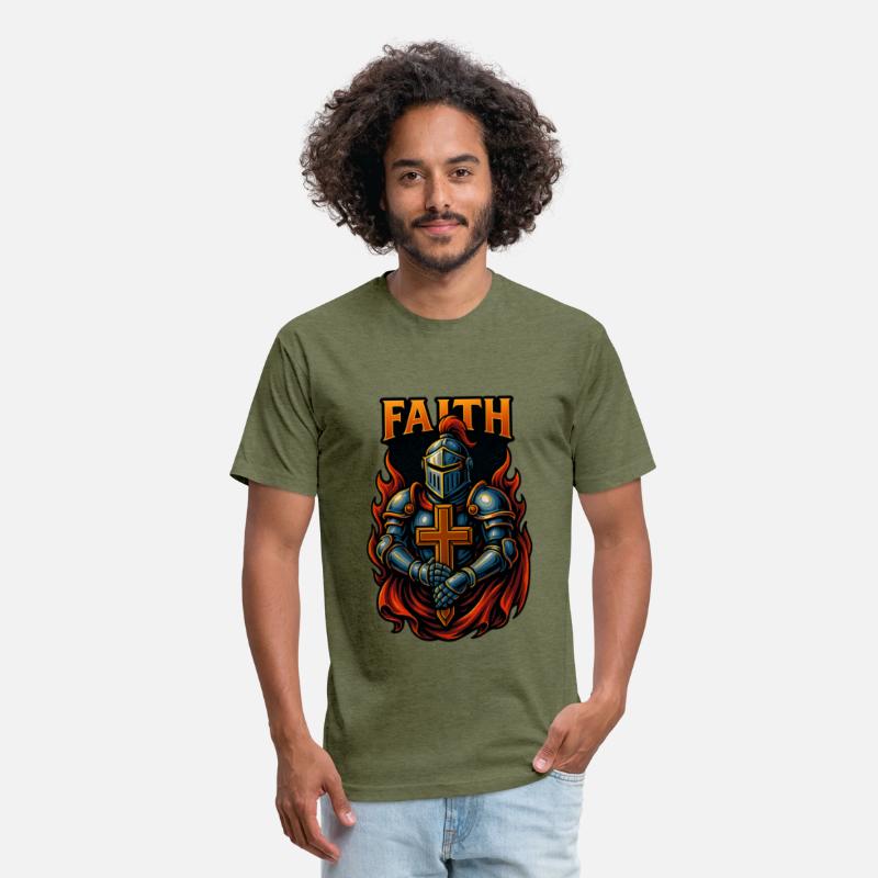 Faith and Strength T-Shirt Design – Armored Knight