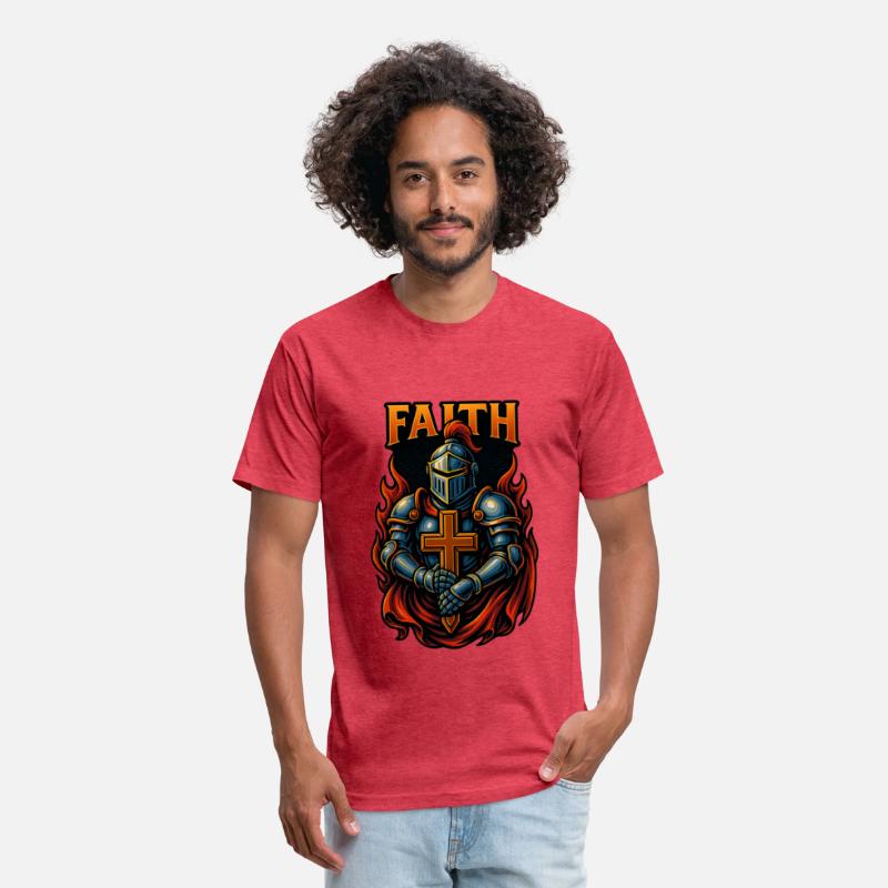 Faith and Strength T-Shirt Design – Armored Knight