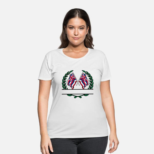 Flags USA Hawaii laurel wreath banner