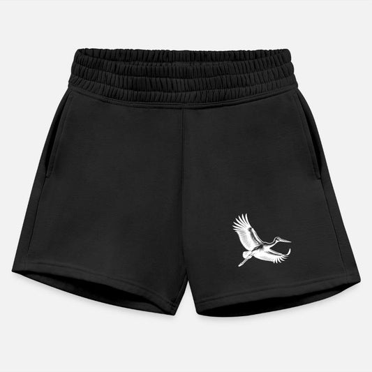 Flying Stork In Elegant Gliding Flight