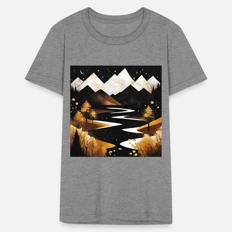 Frozen mountain in stary night