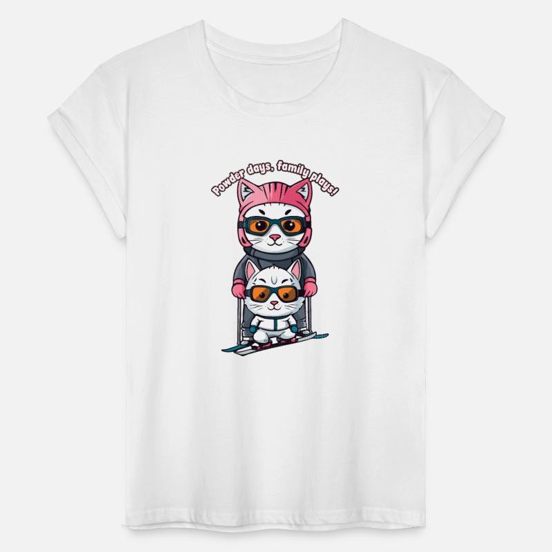 Funny Cat Family Skiing