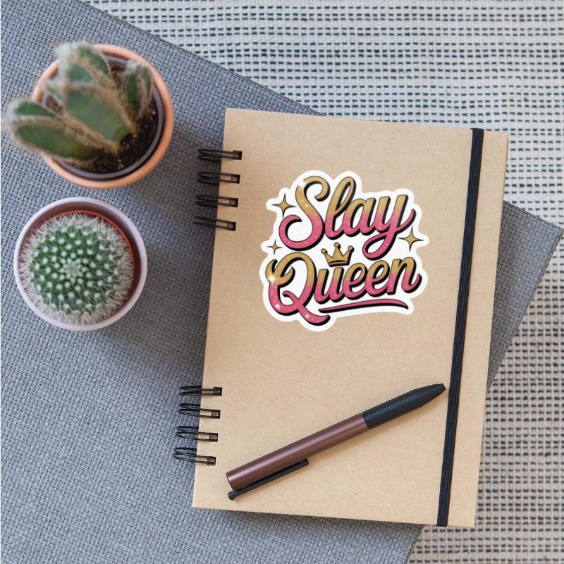 Glittery Stay Queen Typography Design
