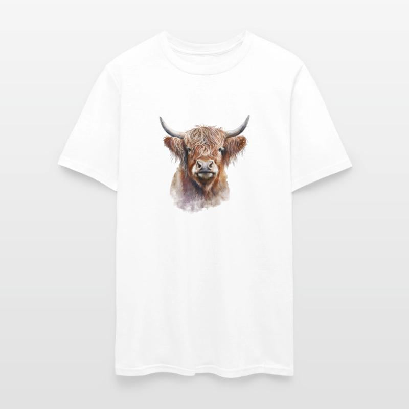 Highland Cow Watercolor Painting Portrait