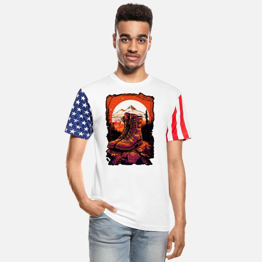 Hiking Boots , camping, flat color background,