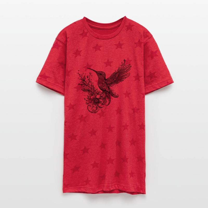 Hummingbird Tattoo Style Flying With Wide Wings